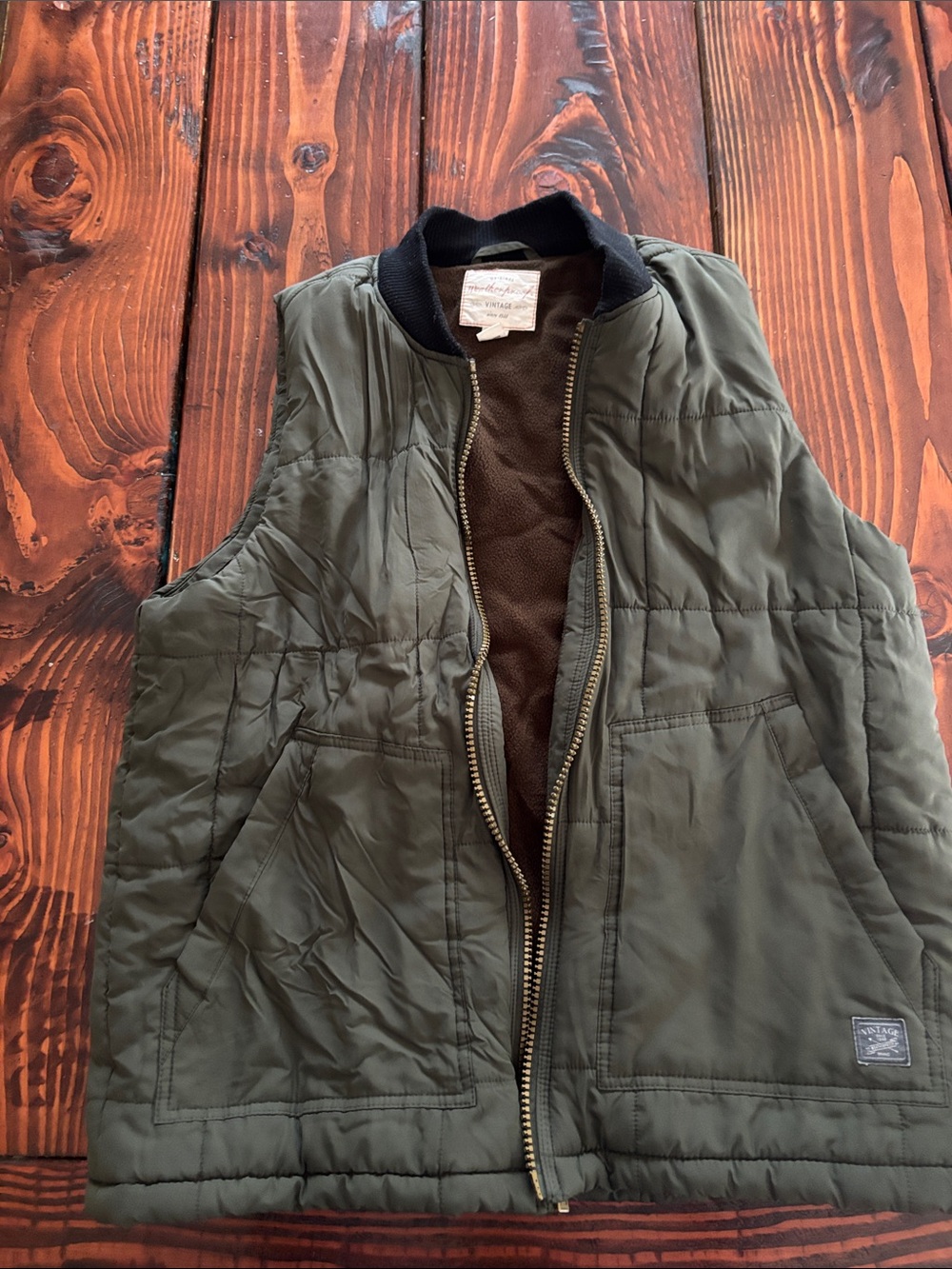 Weatherproof Men's Quilted Olive Green Vest Jacket - Unbranded